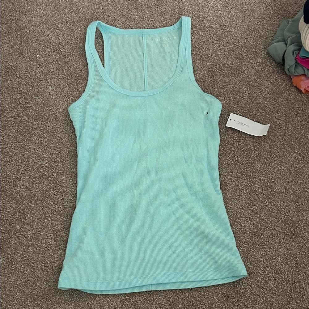 American Eagle Outfitters Aqua Tank Top